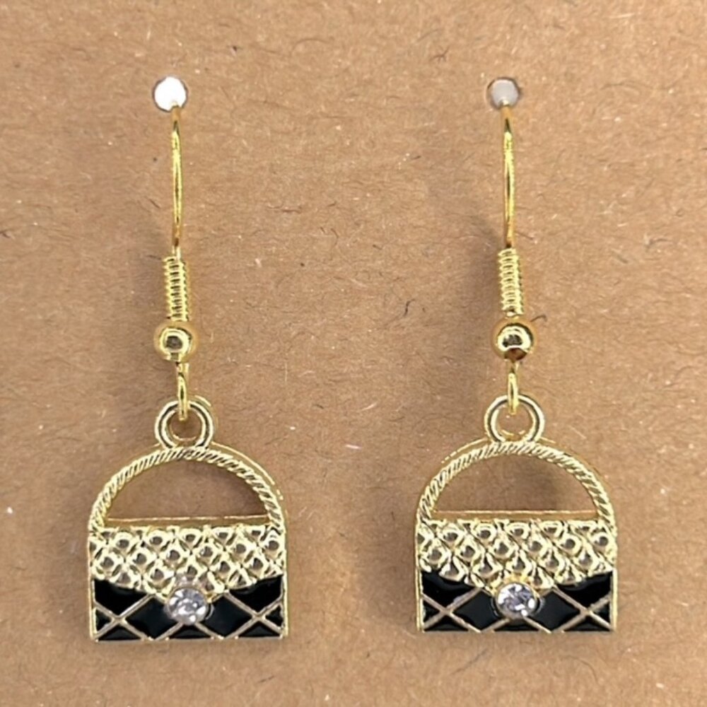 🎆 3 for $20 🎆  18k Gold Plated Hook Elegant Purse Dangle Charm Earrings